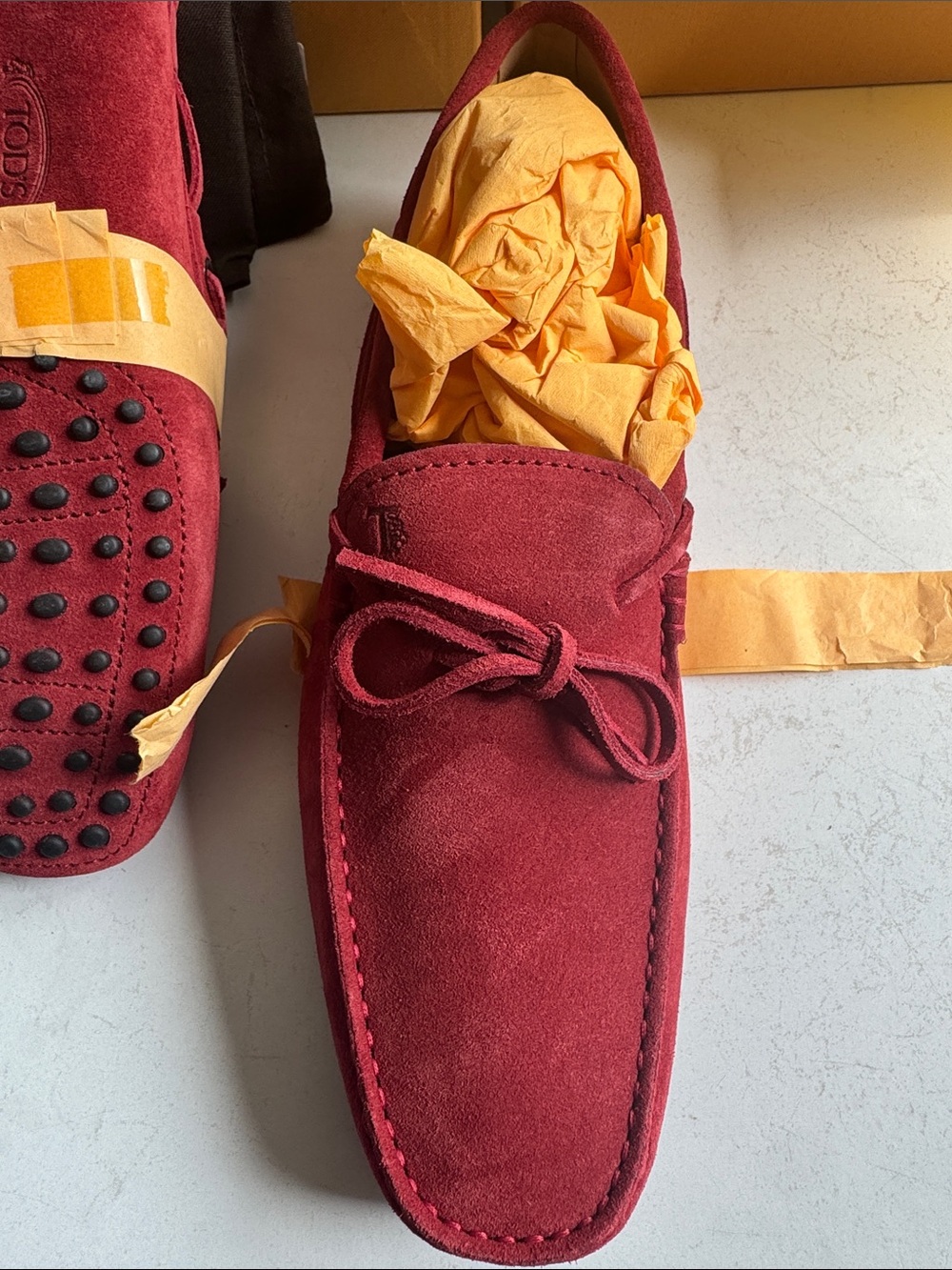 TOD'S Burgundy Suede Driving Loafers - Picture 4 of 5